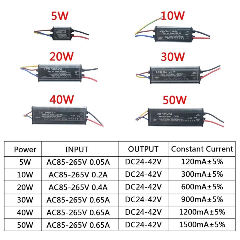 سائق LED 10W 300mA IP65 مزود طاقة مقاوم للماء محول لإنارة الفيض DIY إضاءة - Image 3